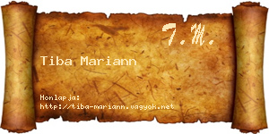 Tiba Mariann névjegykártya