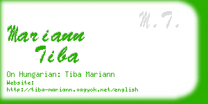 mariann tiba business card